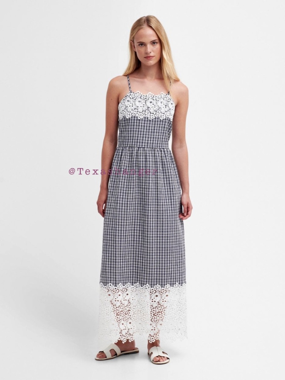 Barbour Glamis Midi Dress NWT Size 6 Navy Check